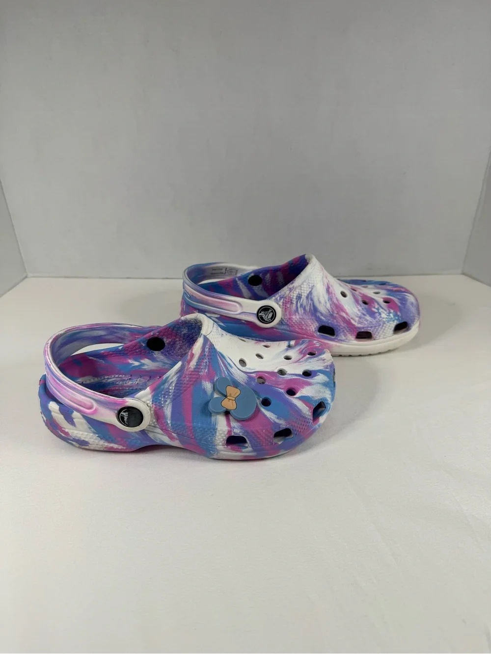 Toddler Girl's Size J1 Pink Purple Blue Tie Dye Crocs
